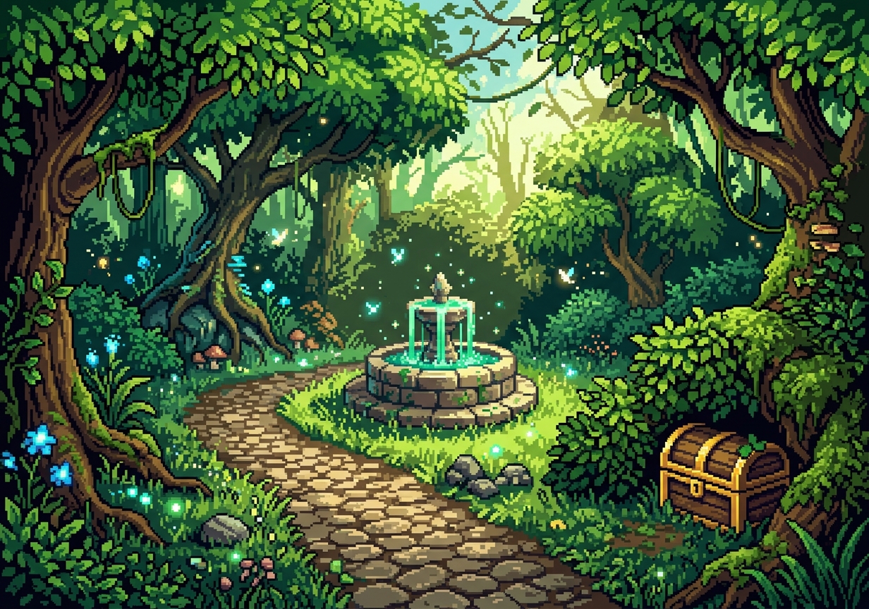 Pixel Art Game Scene — 16-bit Era — DALL-E 3